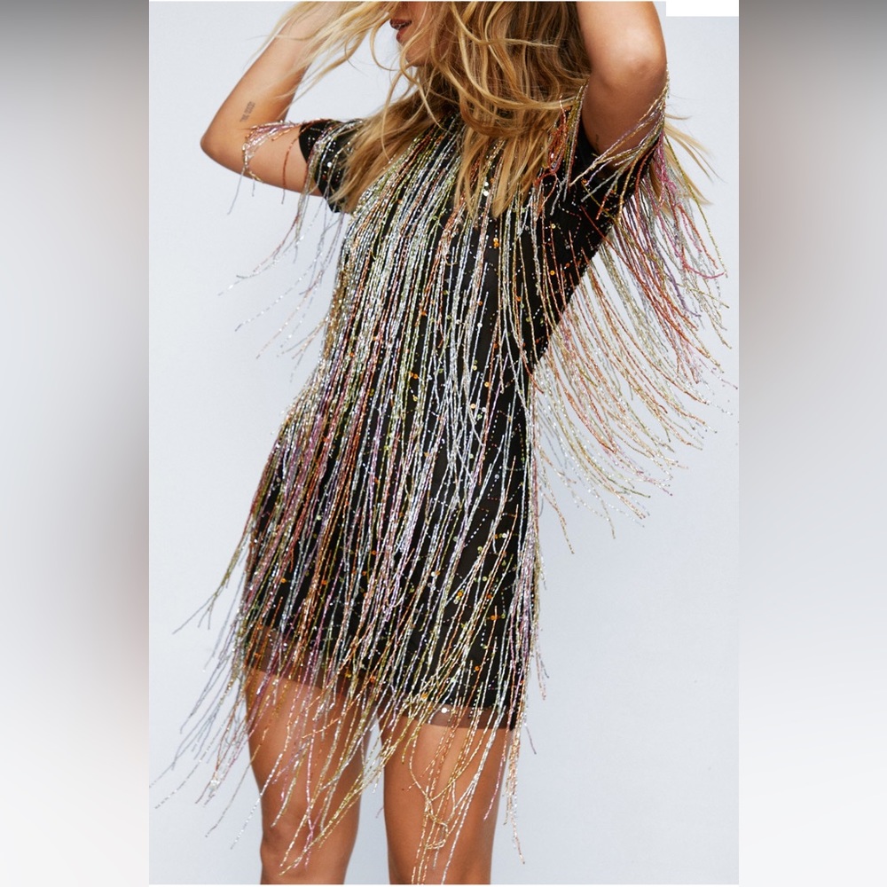 Nasty Gal Beaded Fringe Dress